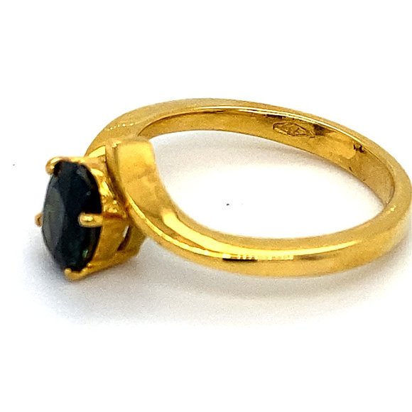 Blue Sapphire 2.05ct Solid 18K Yellow Gold Ring - Picture 7 of 8